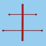 Küchenfensterkreuz in roter Farbe als Bastelzubehör zu vielen Motiven